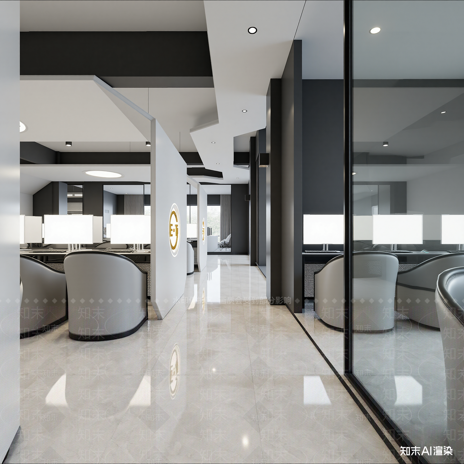 办公大厅3D模型下载【ID:1213992654】