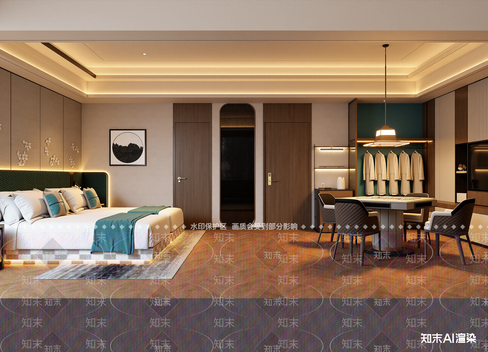 现代酒店客房3D模型下载【ID:1214816624】