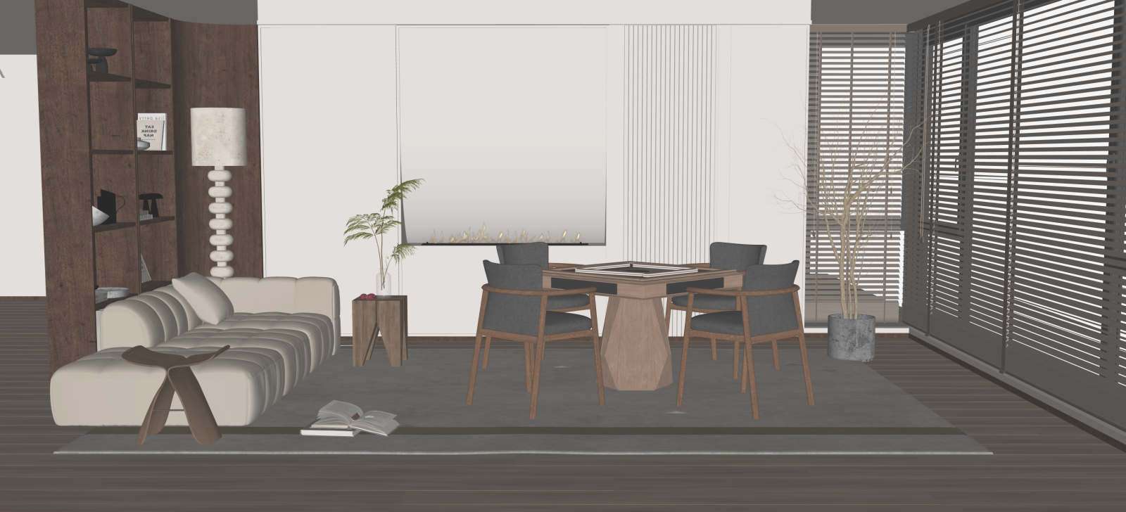 现代棋牌室SU模型下载【ID:1216056693】