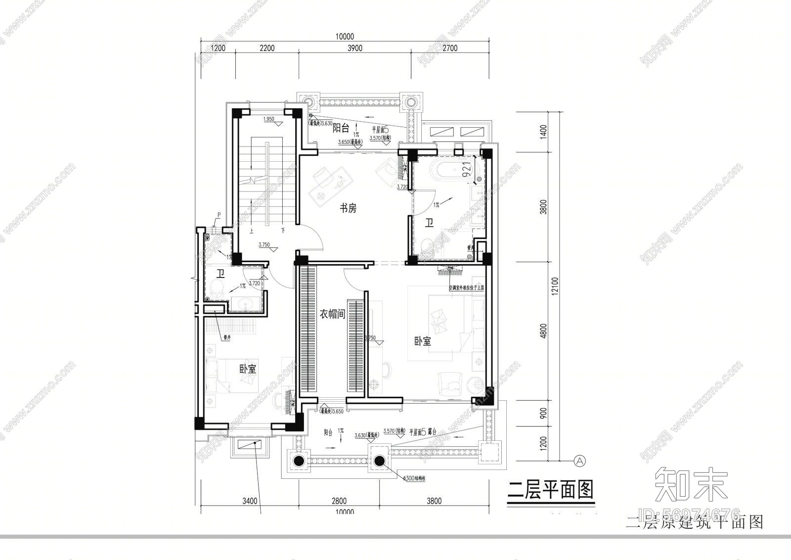 碧桂园址山BJ260(3S)右户(现代中式)别墅样板房施工图下载【ID:56974676】