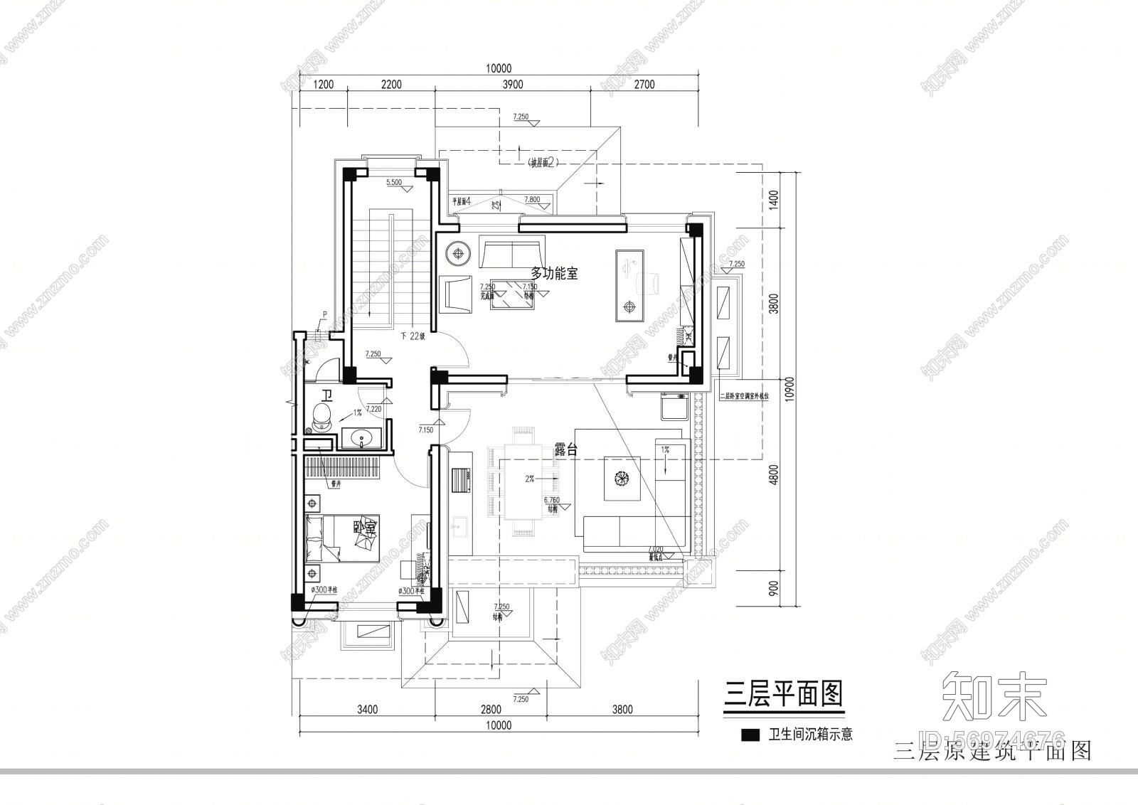 碧桂园址山BJ260(3S)右户(现代中式)别墅样板房施工图下载【ID:56974676】