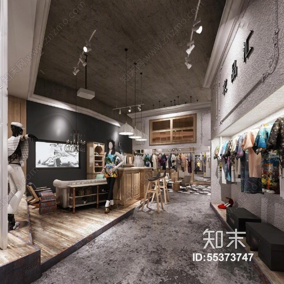 服装店3D模型下载【ID:55373747】