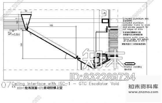 图块/节点ISC-1处吊顶面-GTC自动扶梯上空cad施工图下载【ID:832289734】