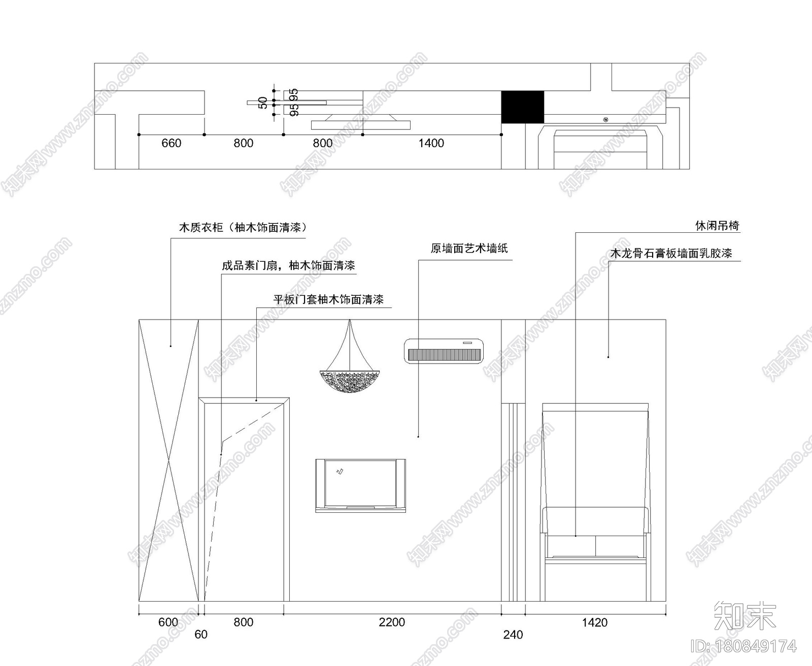 汉阳60㎡现代低调奢华风格婚房装修施工图施工图下载【ID:180849174】