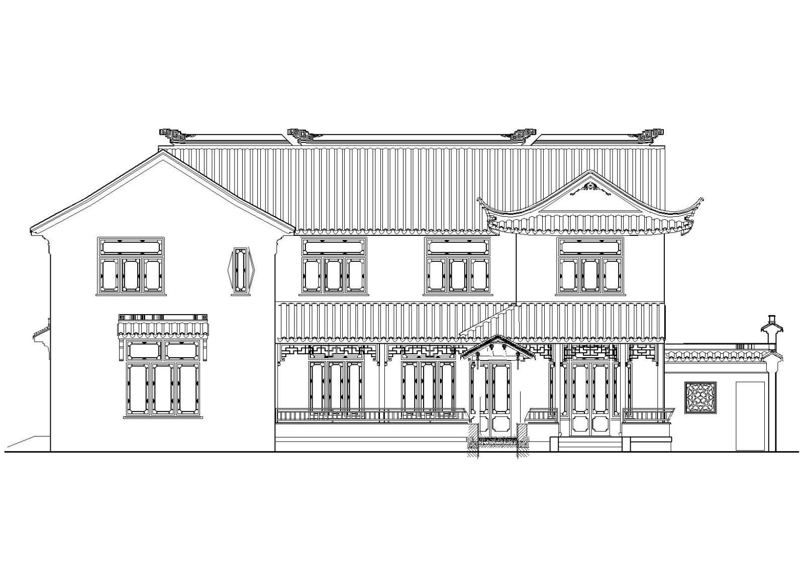 苏式江南二层别墅建筑施工图施工图下载【ID:151388125】