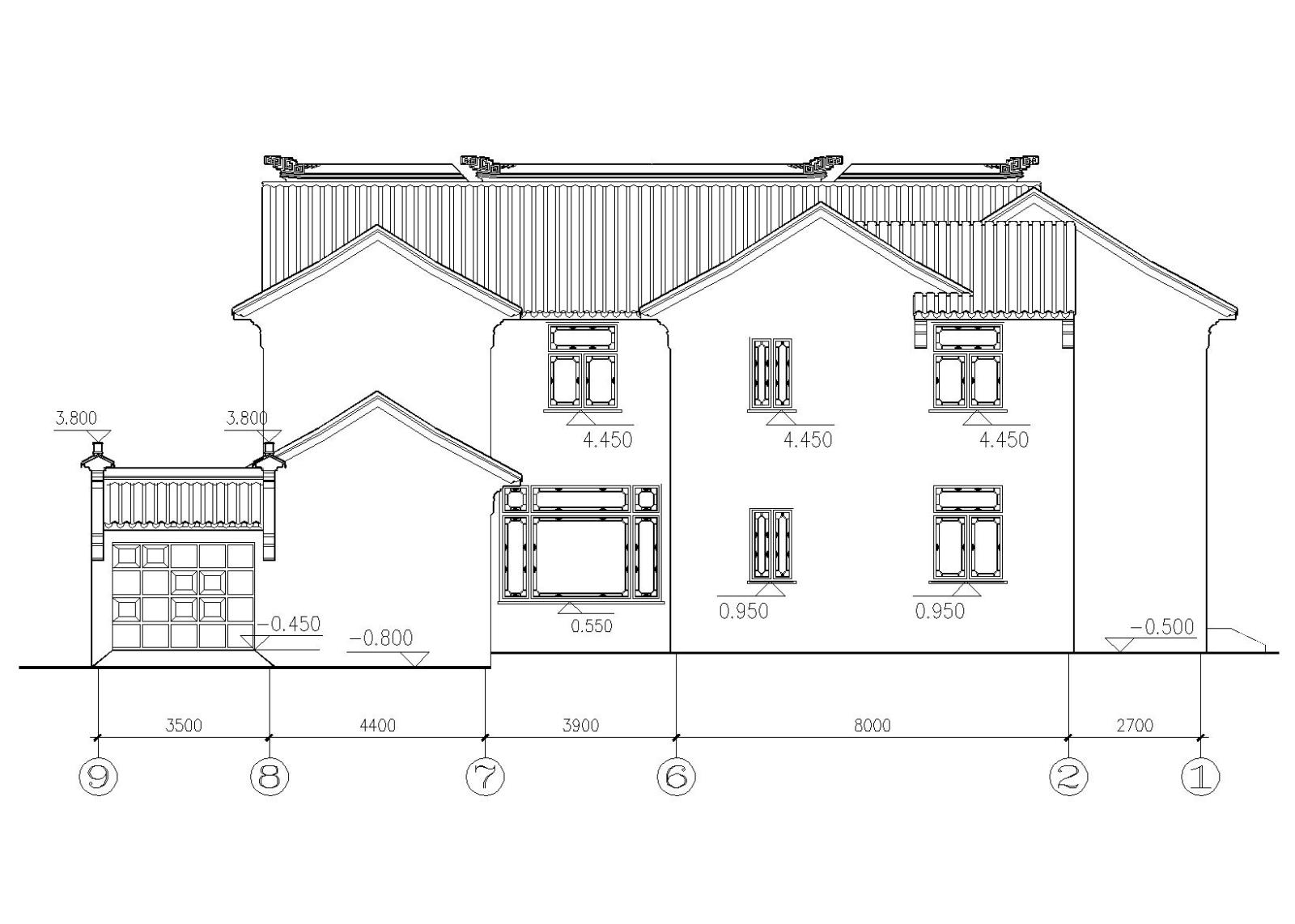 苏式江南二层别墅建筑施工图施工图下载【ID:151388125】