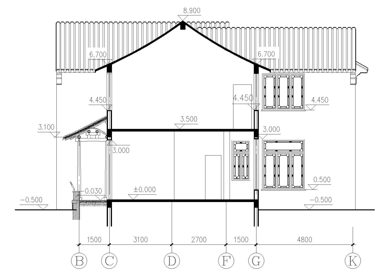 苏式江南二层别墅建筑施工图施工图下载【ID:151388125】