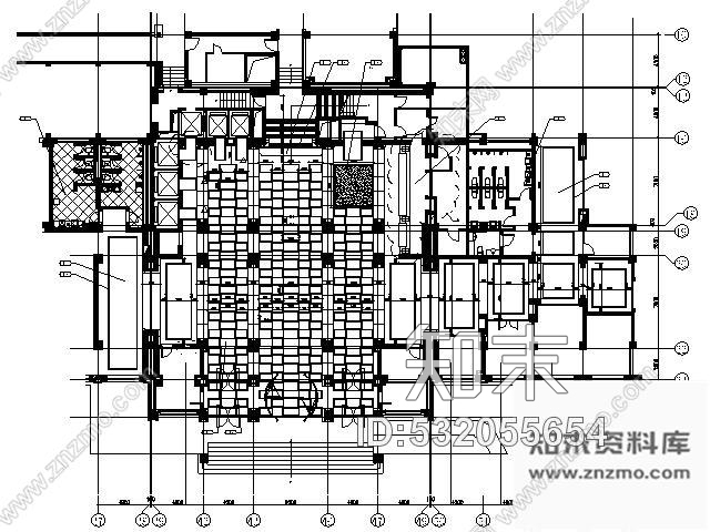 施工图高档商务酒店大堂装修图cad施工图下载【ID:532055654】