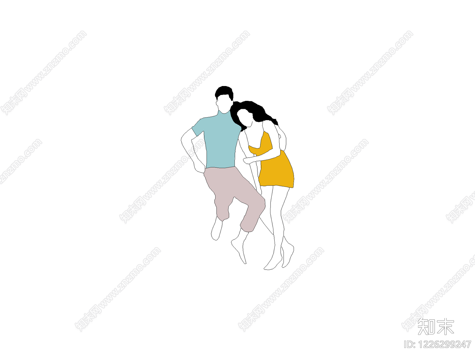 现代人物CAD图纸