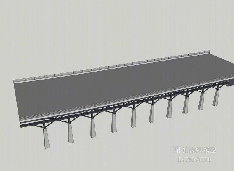 高架桥桥墩SU模型下载【ID:76598878】