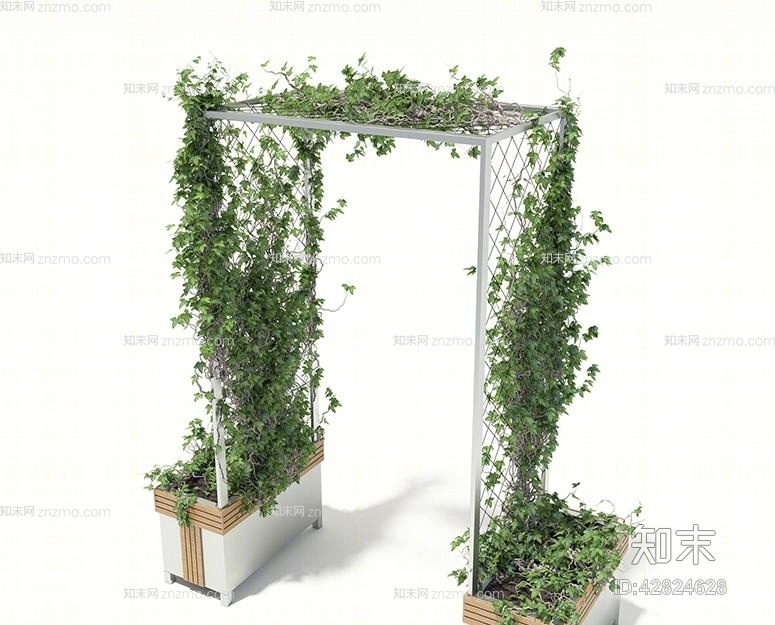 绿色绿植墙3D模型下载【ID:42824628】
