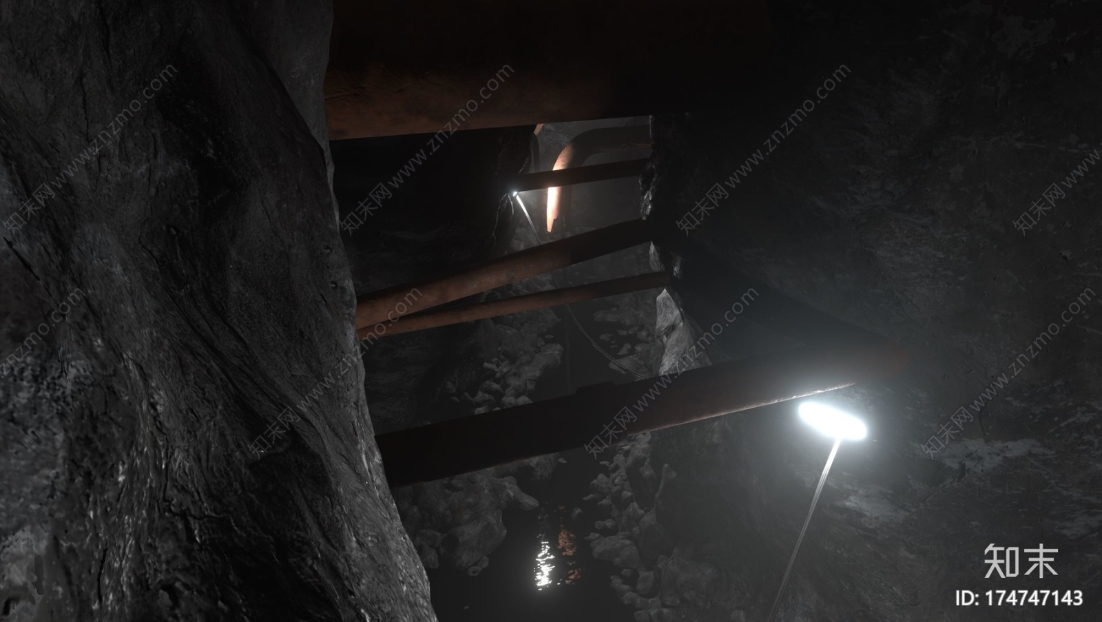 废弃的下水道洞穴-搅拌机CG模型下载【ID:174747143】