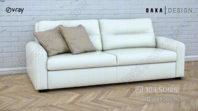 白色真皮沙发SU模型下载【ID:325966969】