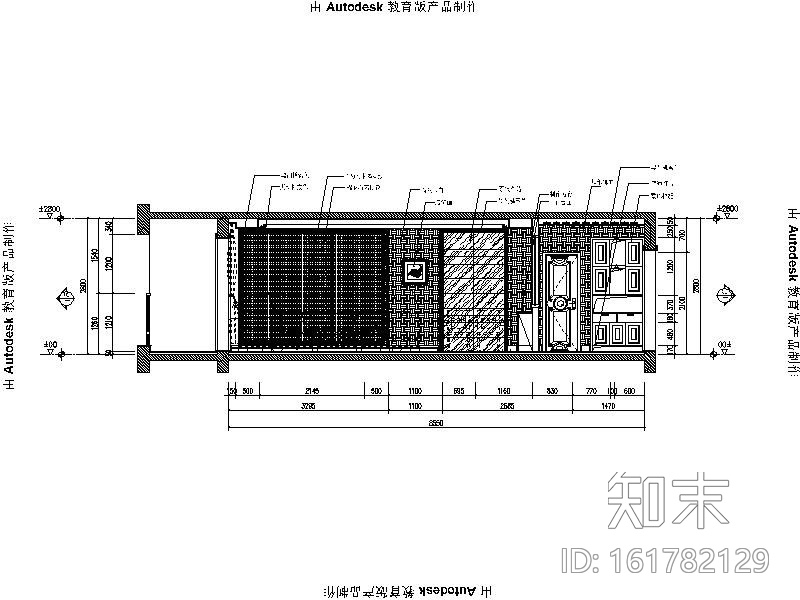 [湖北]中式风格两居室住宅室内施工图cad施工图下载【ID:161782129】