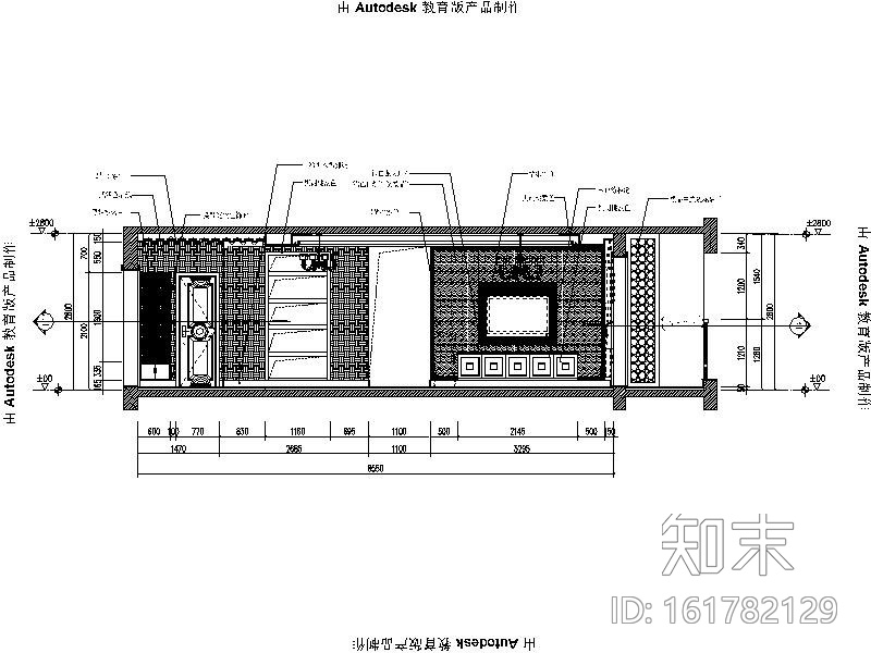 [湖北]中式风格两居室住宅室内施工图cad施工图下载【ID:161782129】