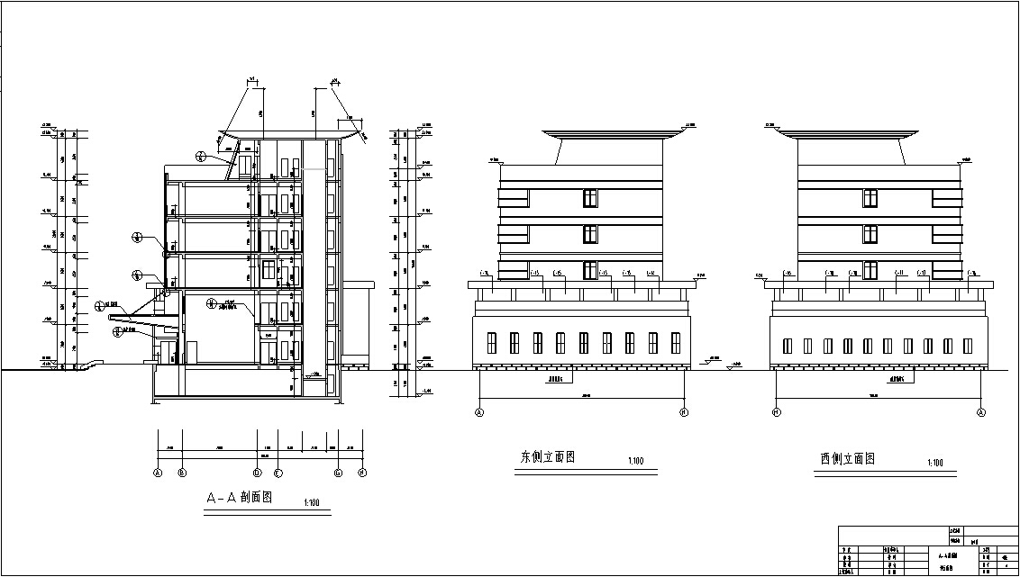 5套商务办公楼建筑设计施工图CADcad施工图下载【ID:149945119】