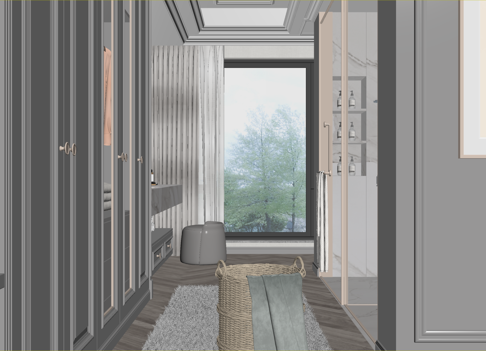 法式衣帽间3D模型下载【ID:1214581243】