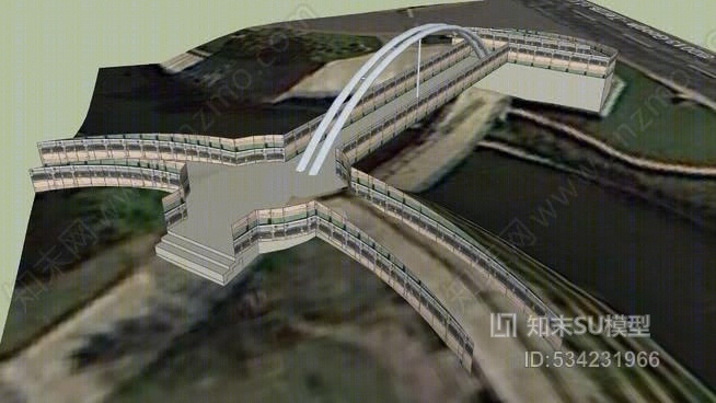 伍德兰购物中心步行桥SU模型下载【ID:534231966】