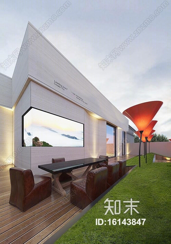 现代商业建筑外观3D模型下载【ID:16143847】