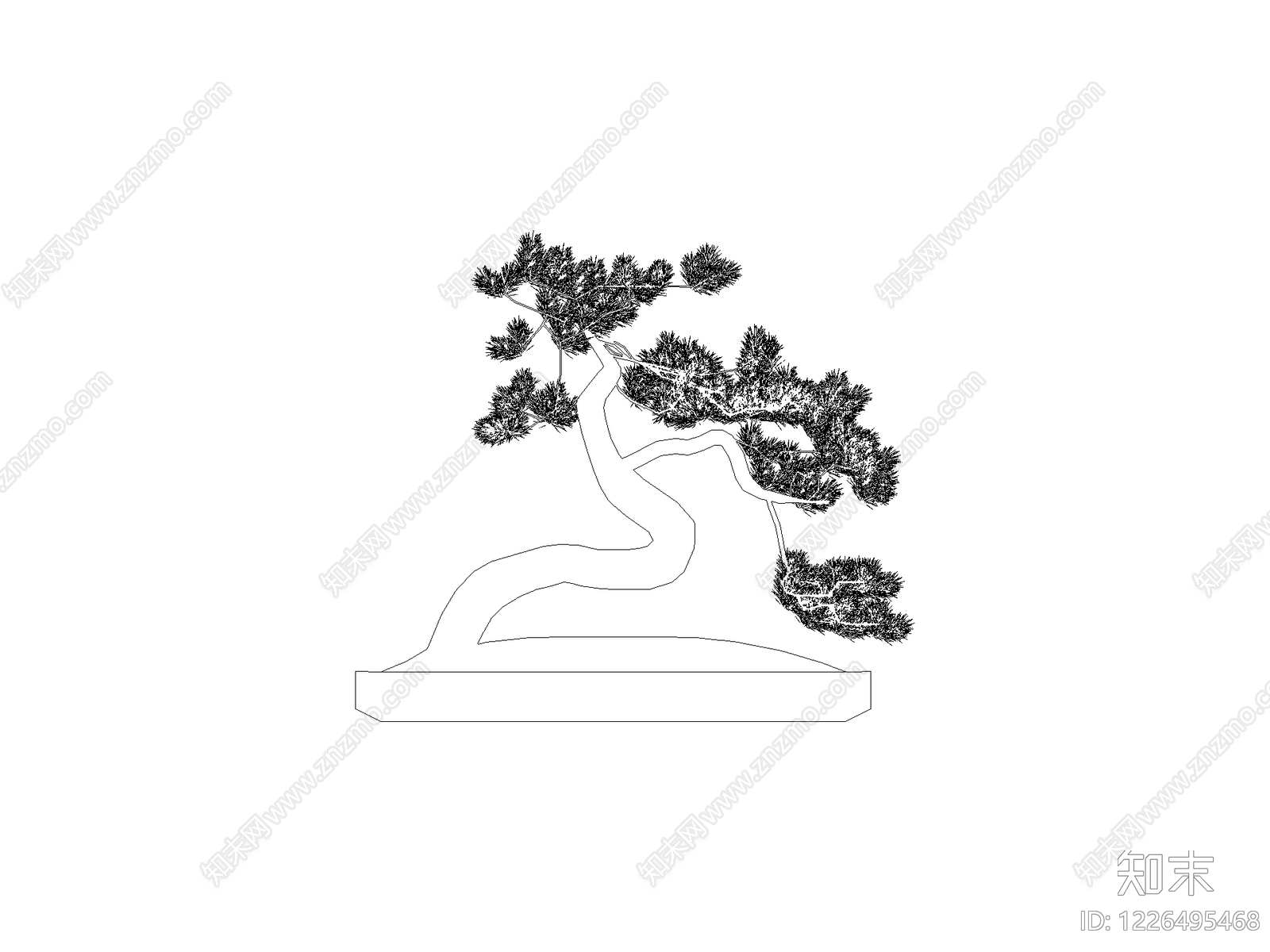 新中式乔木种植CAD图纸