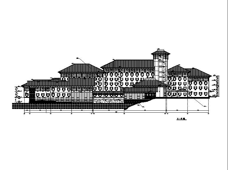 [江西]高层新中式风格高级滨湖旅店建筑施工图cad施工图下载【ID:151527155】