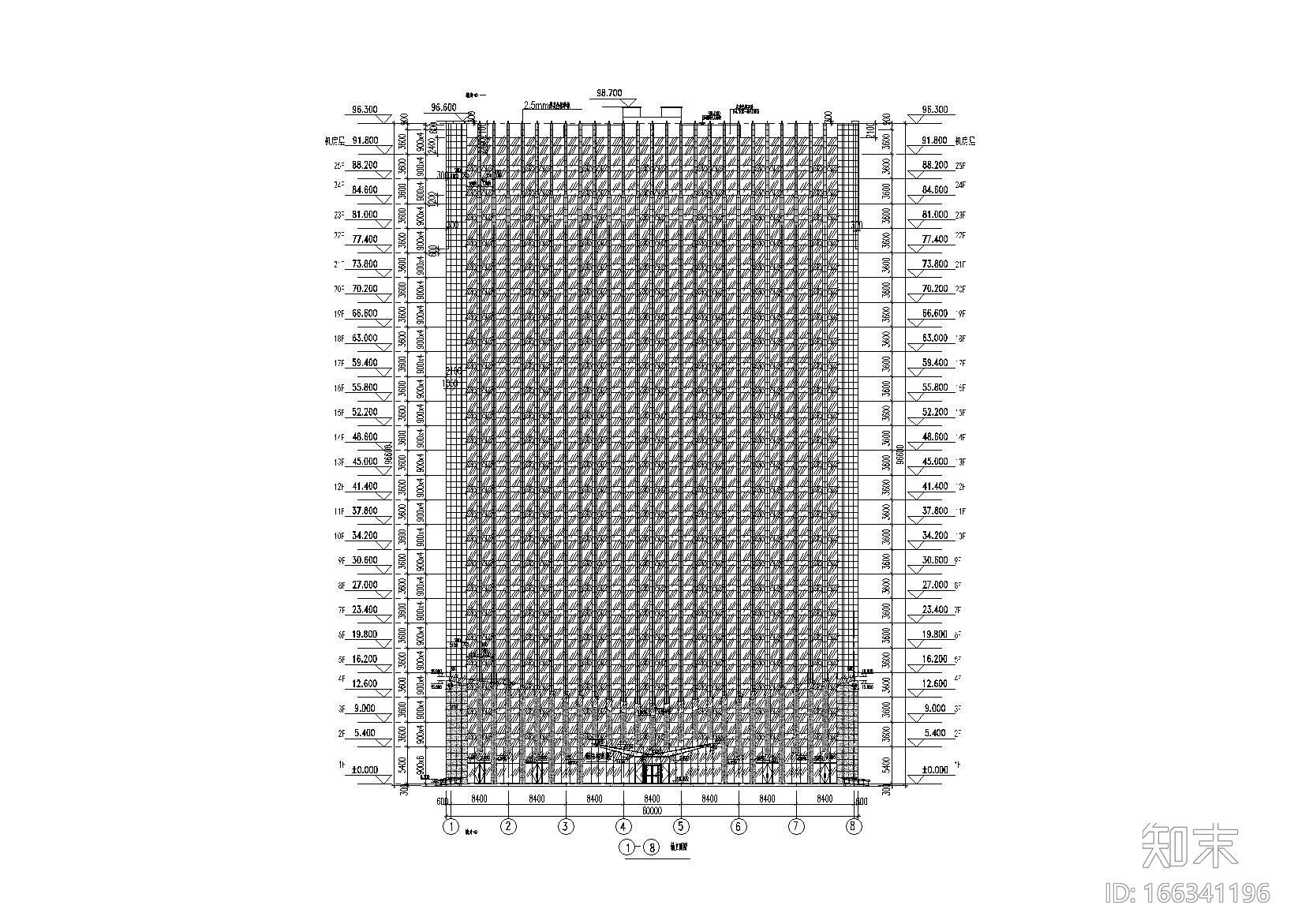 [淄博]高层大厦幕墙工程施工图含计算书2014cad施工图下载【ID:166341196】