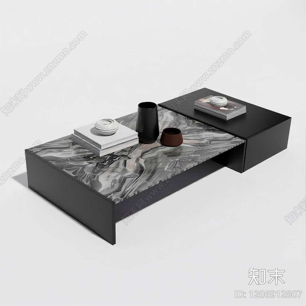 大理石台面茶几组合3D模型下载【ID:1206912807】