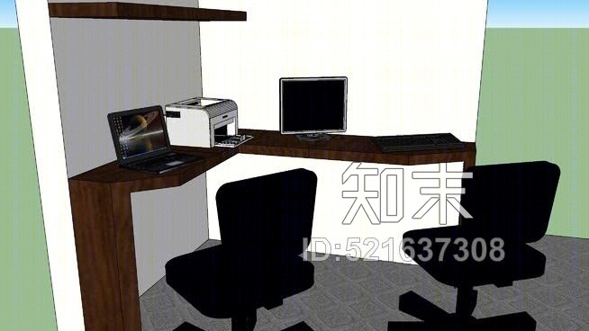 书桌SU模型下载【ID:521637308】