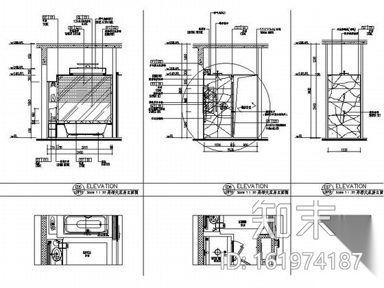 品牌酒店大床客房室内装修图cad施工图下载【ID:161974187】