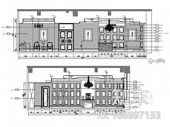 [内蒙古]高档欧式风格酒店会所餐厅大堂装修CAD施工图（...cad施工图下载【ID:166997133】