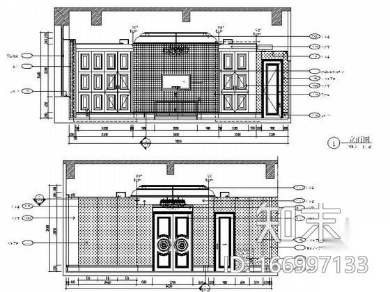 [内蒙古]高档欧式风格酒店会所餐厅大堂装修CAD施工图（...cad施工图下载【ID:166997133】