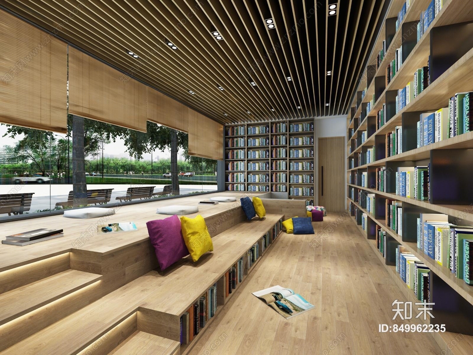 现代图书馆3D模型下载【ID:849962235】