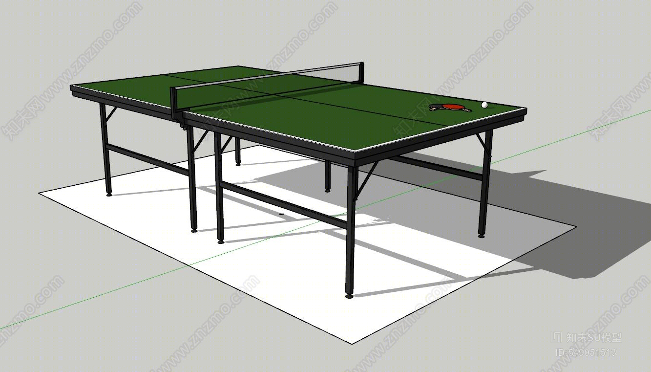 现代风格乒乓球桌SU模型下载【ID:549051513】