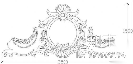 花饰浮雕cad施工图下载【ID:161938174】