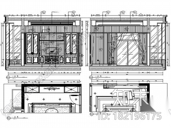 [唐山]精品奢华大复式全套施工图cad施工图下载【ID:182196175】