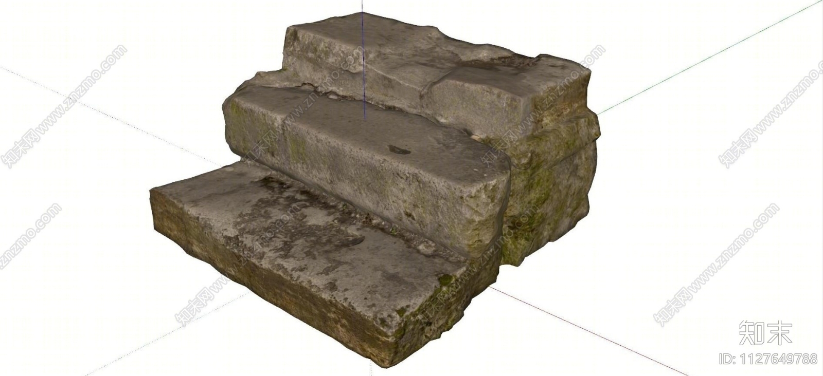 现代石头梯步小品SU模型下载【ID:1127649788】