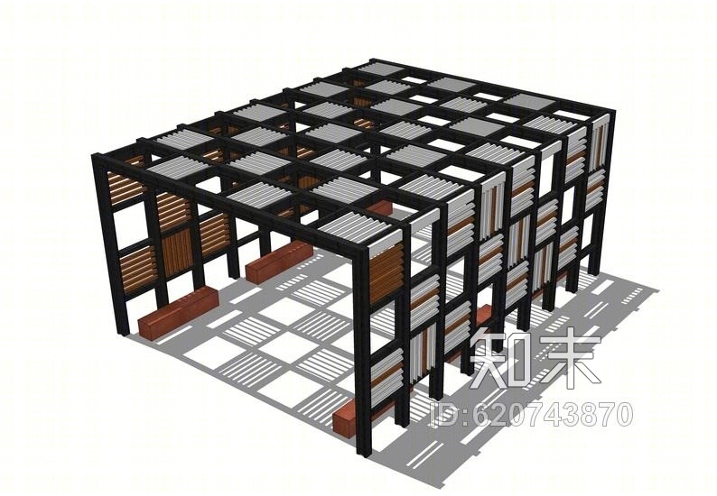 现代廊架SU模型下载【ID:620743870】