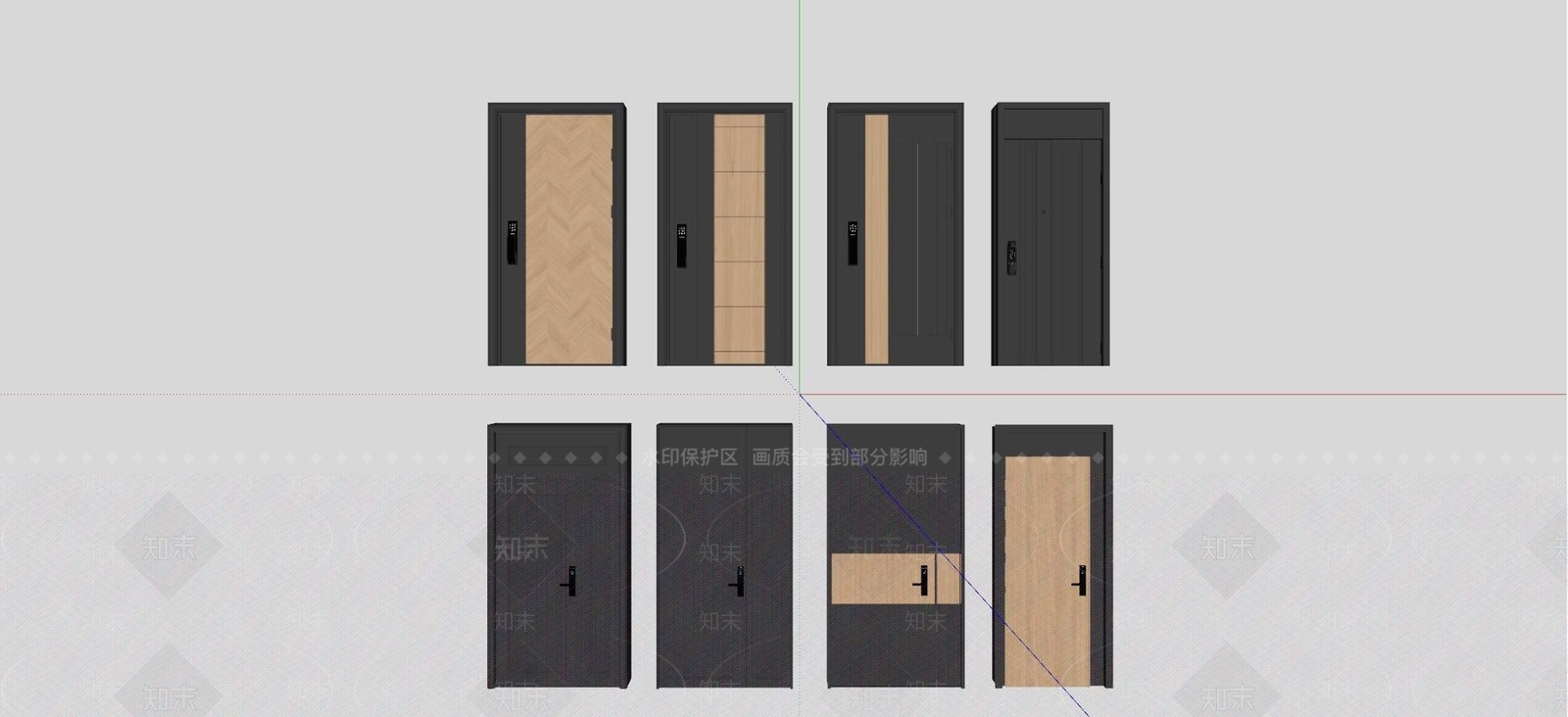 现代单开门SU模型下载【ID:1106250530】