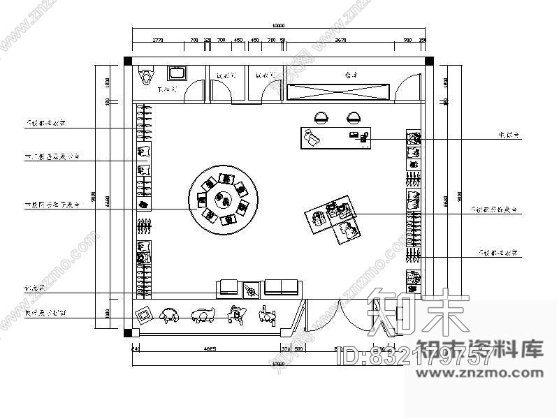 图块/节点某品牌专卖店平面布置图cad施工图下载【ID:832179757】