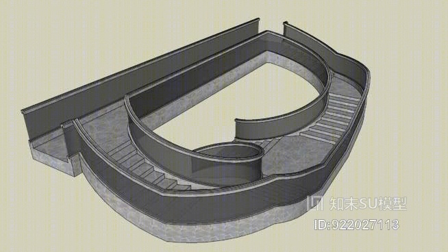 大入口楼梯2SU模型下载【ID:922027113】