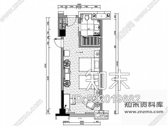 施工图绵阳5星酒店温馨标准双人间客房室内设计CAD施工图施工图下载【ID:532019682】