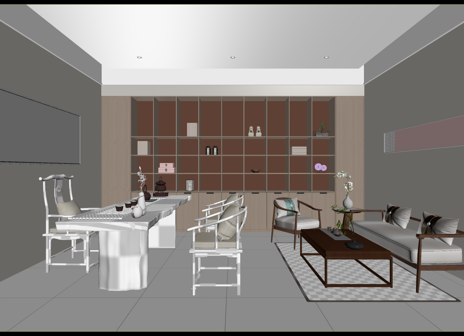 新中式茶室3D模型下载【ID:1215004223】