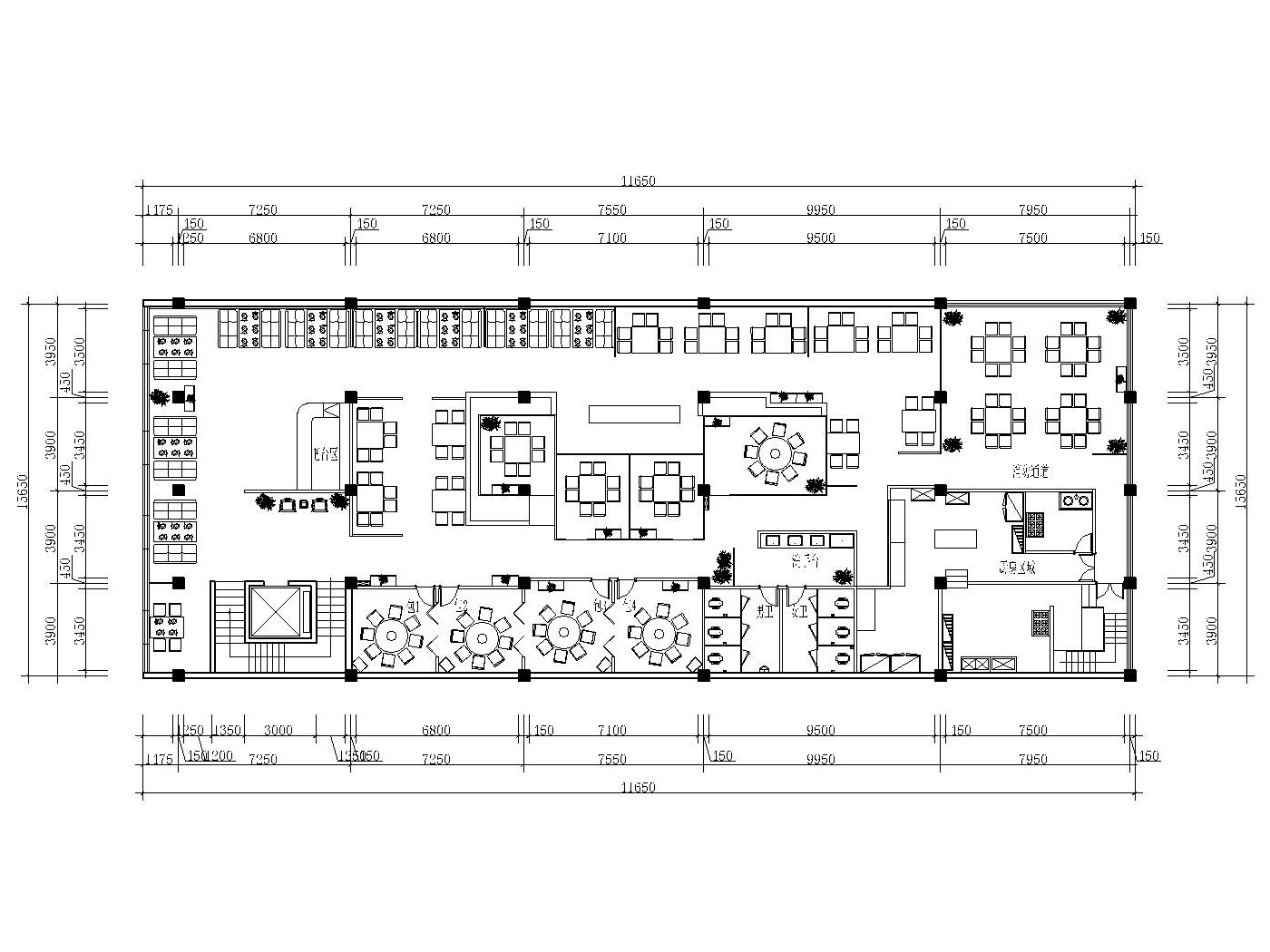 新中式风格火锅店装修全套施工图（附效果图+3D模型）施工图下载【ID:160422104】