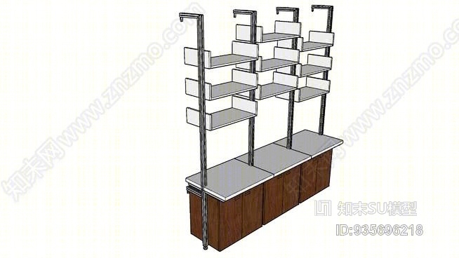 ISS设计模块化搁架-99“W半四面壁装系统SU模型下载【ID:935696218】