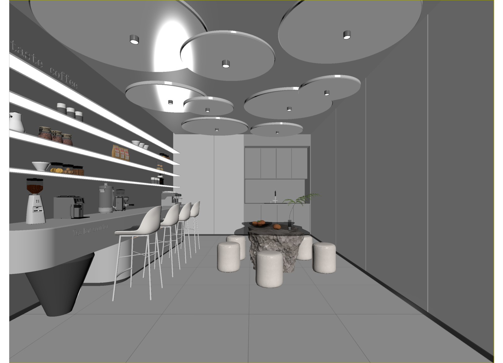现代咖啡厅3D模型下载【ID:1214361822】