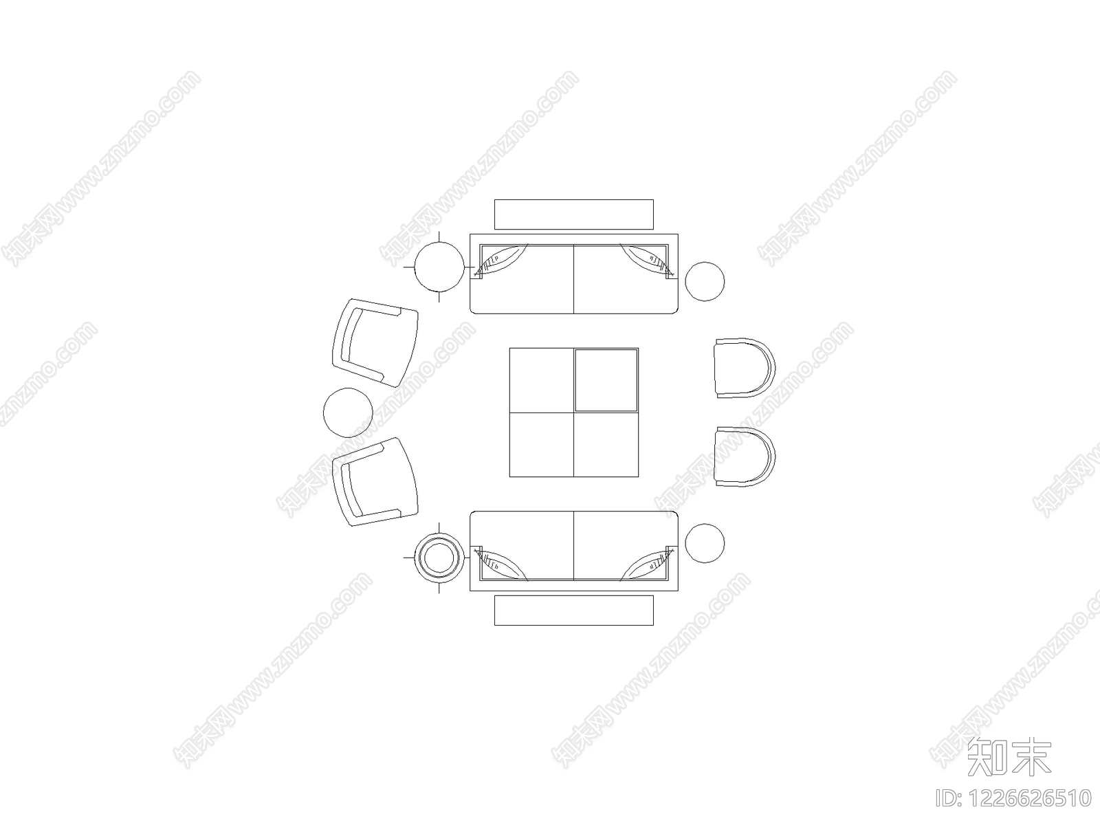 现代,意式沙发CAD图纸