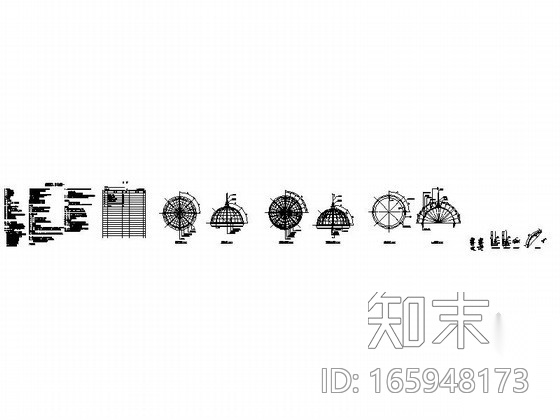 欧式钢结构玻璃穹顶施工图cad施工图下载【ID:165948173】