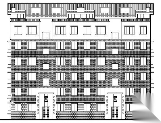 某六层跃一层住宅建筑方案图cad施工图下载【ID:149528135】