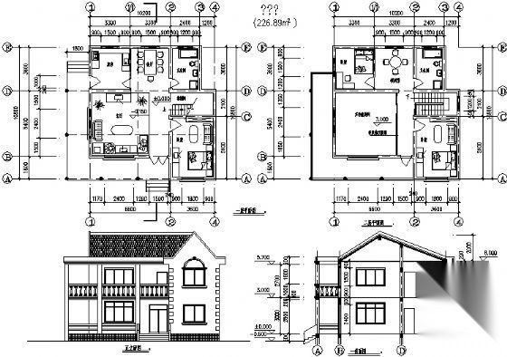 某二层小别墅建筑方案图4施工图下载【ID:149913138】