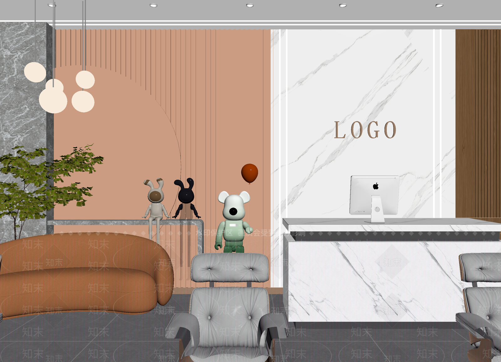 现代接待室3D模型下载【ID:1214701321】